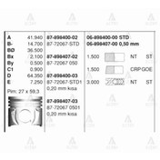 Resim GOETZE ISS 6-898400-0 Segman Std 1.4 Dizel Corolla Uyumlu Goetze 02- 