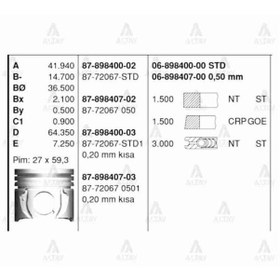 Resim GOETZE ISS 6-898400-0 Segman Std 1.4 Dizel Corolla Uyumlu Goetze 02- 