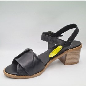 Resim Mammamia D25ys-2835 Siyah Hakiki Deri Topuklu Kadın Sandalet Siyah 