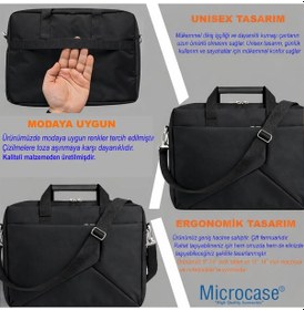 Resim Microcase Honor Pad X9 9-14 İnch Tablet Apple Uyumlu Macbook Laptop Çantası 2 Bölmeli Siyah Al5559 Laptop Çantası 