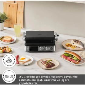 Resim Karaca Compact Steel Sear And Grill Inox 2008 Izgara ve Tost Makinesi 