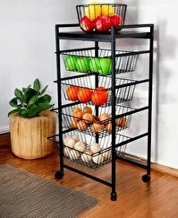 Resim DigitHome Metal 4 Katlı Patates Soğan Sepeti Sebzelik Düzenleyici MRS-018 1-1-369 