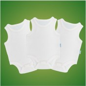 Resim Novibaby 3'lü 24-36 Ay Bebek Atlet Body Zıbın Beyaz Çıtçıtlı 100% Pamuk Beyaz 