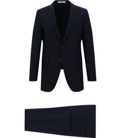 Resim Koyu Lacivert 8 Drop Long Slim Fit Uzun Dar Kesim Takım Elbise - 8 Drop Long Slim Fit / Koyu Lacivert / 52 