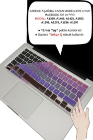 Resim Mcstorey Macbook Air Pro Klavye Koruyucu (TÜRKÇE Q) Ombre (ESKİ USB’Lİ MODEL 2008/2017 YILI) Ile Uyumlu 