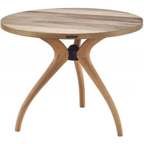 Resim Masifart Sverus 110 Luk Ceviz Samyeli 3 Lü Yuvarlak Masa Cilasız Ham 