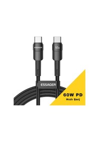 Resim Essager Örgü Kablo 0.5 Metre Pd 60w Type C To Type C Şarj Kablosu 480mbps Veri Aktarım Şarj Akım Korumalı Desen - Ben10 