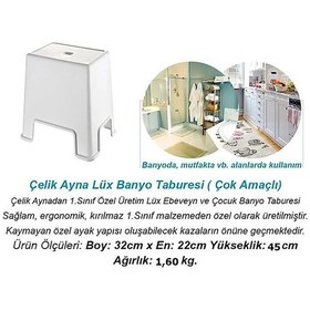 Resim Büyük Boy Banyo Taburesi Royaleks-129 Beyaz 