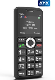 Resim Welio Wkey T100 Gümüş Tuşlu Cep Telefonu Kamerasız Asker Telefonu Yaşlı Cep Telefonu (KVK GARANTİLİ) 