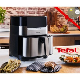 Resim TEFAL 8 Otomatik Pişirme Modu Hava ile Kızartma & Izgara 2İN1 Yağsız Airfryer Lambader Hediye 