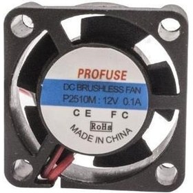 Resim 25x25x10mm 12V 0.10A Fan 2 Kablolu 