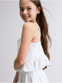 Resim LC Waikiki LCW Kids Kare Yaka Fiyonk Detaylı Kız Çocuk Bluz 