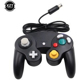 Resim Siyah Kablolu Oyun Kolu Gamepad Şok Sopa Joypad Titreşim Nintendo İçin Wii Gamecube İçin Ngccontroller İçin Pad Joystick 