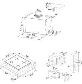 Resim Fbfe Bk Matt A52 Aspiratör Fhns 604 4g Bk C Ocak Fsl 86 H Bk Fırın Siyah Ankastre Set 