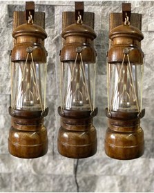 Resim Umut El Yapımı Ahşap Gemici Feneri 3 adet 