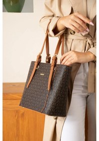 Resim Just Polo Şık Ve Lüks Tasarım El Ve Omuz Çantası Yeni Sezon Ebat :boy: 25 En : 35 Cm Kahverengi - Taba 