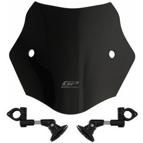 Resim GP Kompozit Mondial 125 Drift L 2011-2023 Uyumlu Kısa Ön Cam Siyah 30 cm 