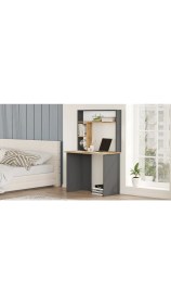 Resim Robin Home Genç Çocuk Çalışma Masası Kitaplık Çam Antrasit 