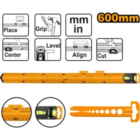 Resim Fixonic Ingco HSR36003 60CM Endüstriyel Alüminyum Su Terazili Cetvel 