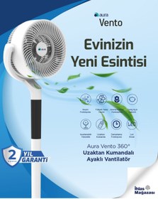 Resim AURA Vento 360 Uzaktan Kumandalı Ayaklı Vantilatör 