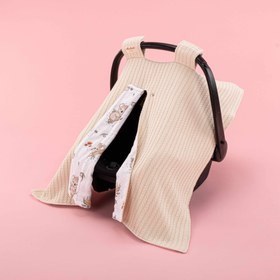 Resim Puset Örtüsü - Çift Taraflı - Krem Örgü - Koala 