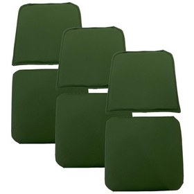 Resim Knsz minder seti 3 lü mazlum yşl suni deri oturma ve sırt tel sandalyesi minderi bir arada 