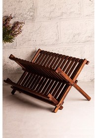 Resim Snippy Washy - Katlanabilir Tabaklık Bulaşıklık Ahşap İki Katlı Bulaşıklık Ahşap 