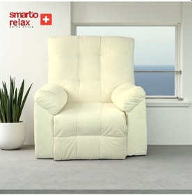 Resim Smarto Relax Tv Koltuğu Venisia Sabit Ergonomik Kadife/şönil Beyaz Dekoratif Baba Koltuğu Beyaz 