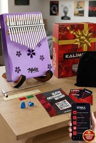 Resim Midex KLX-870-PAK Mor Renk Yüksek Kaliteli Ahşap Kalimba 17 Tuşlu Full Set 