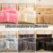 Resim 3 adet Fermuarlı Kapamalı Polyester Flanel Yorgan Kılıfları - Makinede Yıkanabilir, Tüm Mevsim Kış Konforu Seti, Eşleştirilmiş Yastık Kılıfları Dahil, Kış Konforu Seti | Rahat Kış Yatak Takımı | Fermuarlı Kılıf, Kış Yatak Takımı 
