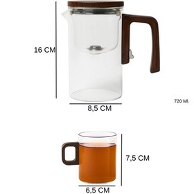 Resim Borosilikat Cam Sihirli Demlik 720 Ml Isıya Dayanıklı 2 Bardaklı Bitki Çayı Demleme Seti Çok Renkli 