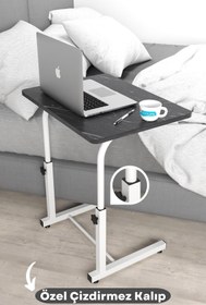 Resim Depolife Yükseklik Ayarlı Laptop Sehpası Kahvaltı Ders Çalışma Bilgisayar Ofis Yemek Çocuk Masası Metal Ayak 