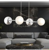 Resim Berca 4lü Krom Avize Modern Mutfak Yemek Masası Üstü Yatak Odası Salon Avize Krom 