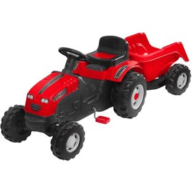 Resim FeyzaDesign Çocuklar İçin Renkli Römorklu Pedallı Traktör, Eğlence ve Öğrenme Arkadaşı 
