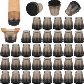Resim 40 adet Şeffaf Siyah Silikon Sandalye Bacak Koruyucuları - Felt Pedli, Kaymaz, Sessiz Mobilya Ayak Kapağı, Sandalyeler ve Masalar için, Çizilmeye Karşı Dayanıklı ve Gürültü Azaltıcı, Kolay Kurulum, Mobilya Bacak Koruyucuları | Şeffaf Tasarım | Silikon Yapı, Sandalye Bacak Kapağı 