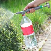 Resim 1 adet Plastik Bahçe Püskürtücü, Elde Tutulan Basınçlı Pompa Sulama Bidonu, Evrensel Diş Avrupa ve Amerikan Standardı, Bitkileri Sulamak ve Gübre Uygulamak için Ayarlanabilir Nozul 