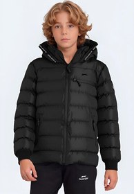 Resim Slazenger CAPTAIN NEW IN Çocuk Kapüşonlu Şişme Siyah Mont & Kaban 
