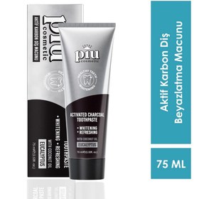 Resim Piu Cosmetic Aktif Karbon Diş Beyazlatma Macunu 75 ml - Gratis 
