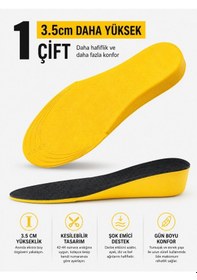 Resim 3.5 Cm Gizli Boy Uzatıcı Tamboy Tabanlık - Şok Emici Konforlu Ortopedik Ayakkabı Pedi 