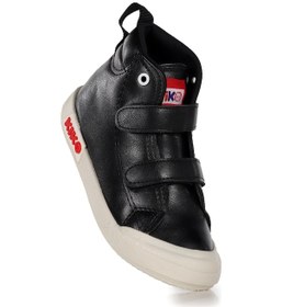 Resim Kiko Kids Garf Günlük Cırtlı Erkek Bebek Bot Ayakkabı Siyah Siyah 