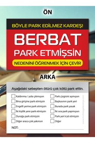 Resim Mutluluga Davetiye Hatalı/Kötü Park Uyarı Kartı Parkvizit (50 Adet) 