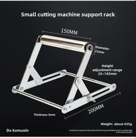 Resim Konesam Kesici Makine İçin Katlanabilir, Yüksekliği Ayarlanabilir, Kayar Tekerlekli, Uzun Malzeme Desteği, Dengeleyici Küçük Boy 15cm 
