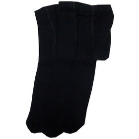 Resim 3'lü Kız Erkek Bebek - Çocuk Havlu Külotlu Çorap Pamuklu Düz Renk Siyah 