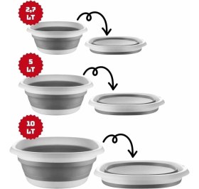 Resim 3'lü Set Akordiyon Badya Seti - Katlanır Leğen, Kova, Çeyiz Seti 