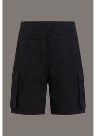 Resim Erkek Ck Washed Cargo Şort - Siyah Ck Black 