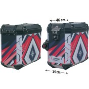 Resim Gp Kompozit Dsn10 Universal 40 Lt X 2 Desenli Alüminyum Motosiklet Yan Çanta Seti 