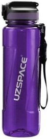 Resim Uzspace 1000ml Pipetli Ölçü Skalalı Şeffaf Gövde Tritan Su Matarası (Mor) 