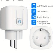Resim 16A Avrupa Fişi ile Tuya Akıllı WiFi Priz – Alexa & Google Home ile Ses Kontrolü, Uygulama Uzaktan Erişim, Zamanlayıcı, Enerji İzleme, Akıllı Telefonlarla Uyumlu, Ses Kontrollü Priz|Modern Beyaz Priz|Dayanıklı Plastik Kasa 