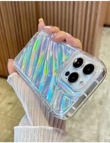 Resim iPhone 15 Pro Max ile Uyumlu Hologram Desenli Silikon Kılıf 