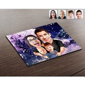 Resim Kişiye Özel Aile Karikatürlü Ahşap Puzzle-4 